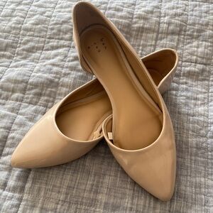 A New Day D'Orsay Size 7 Pointed Toe Flats Womens Slip On Patent Leather